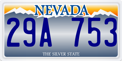 NV license plate 29A753