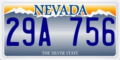 NV license plate 29A756
