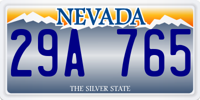 NV license plate 29A765