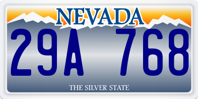 NV license plate 29A768