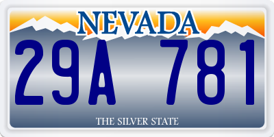 NV license plate 29A781