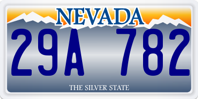 NV license plate 29A782