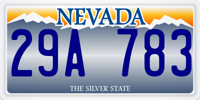NV license plate 29A783