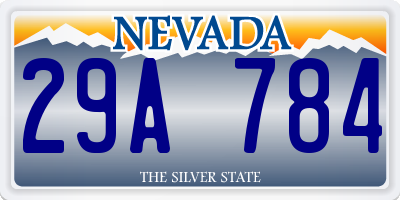 NV license plate 29A784