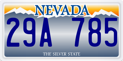 NV license plate 29A785