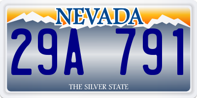 NV license plate 29A791