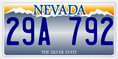 NV license plate 29A792