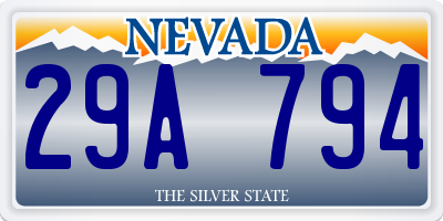 NV license plate 29A794