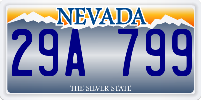NV license plate 29A799