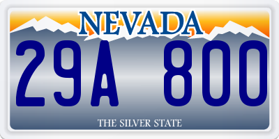 NV license plate 29A800