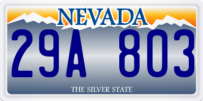 NV license plate 29A803