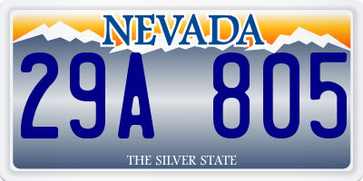 NV license plate 29A805