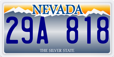 NV license plate 29A818