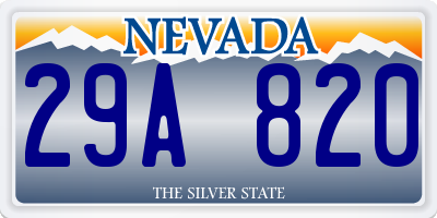 NV license plate 29A820