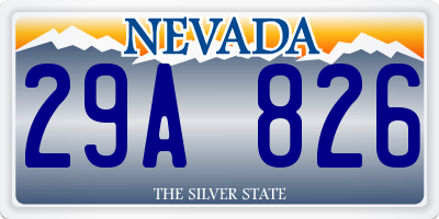 NV license plate 29A826