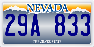 NV license plate 29A833