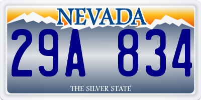 NV license plate 29A834