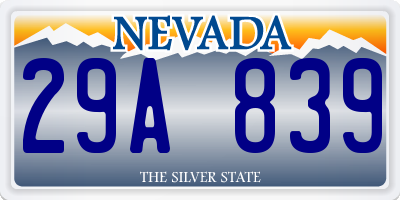 NV license plate 29A839