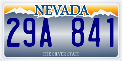 NV license plate 29A841