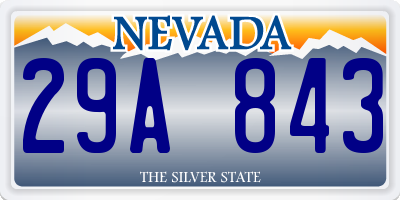 NV license plate 29A843