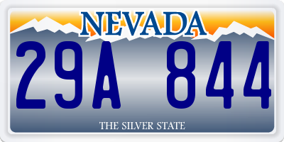 NV license plate 29A844