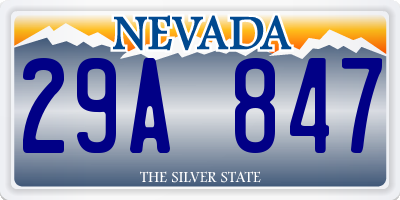 NV license plate 29A847