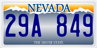 NV license plate 29A849