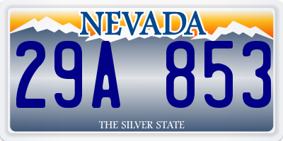 NV license plate 29A853