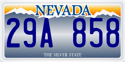 NV license plate 29A858