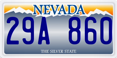 NV license plate 29A860