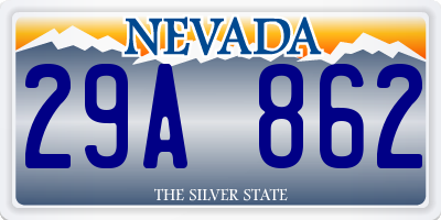 NV license plate 29A862