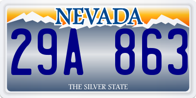 NV license plate 29A863