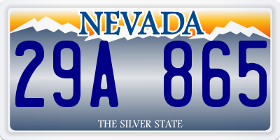NV license plate 29A865