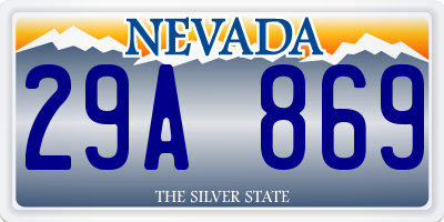 NV license plate 29A869
