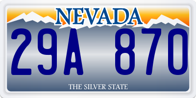 NV license plate 29A870