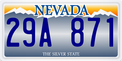 NV license plate 29A871