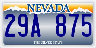 NV license plate 29A875