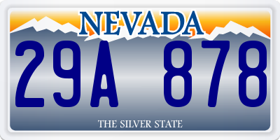 NV license plate 29A878