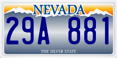 NV license plate 29A881