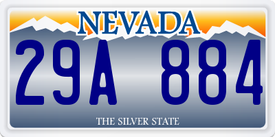NV license plate 29A884