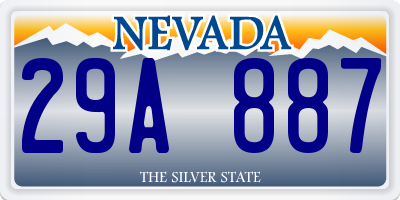 NV license plate 29A887