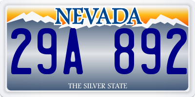 NV license plate 29A892