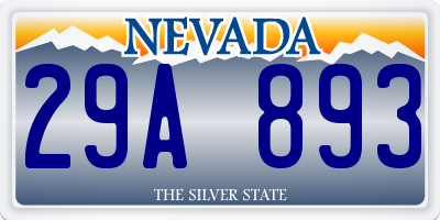 NV license plate 29A893