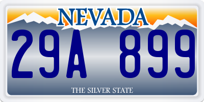 NV license plate 29A899