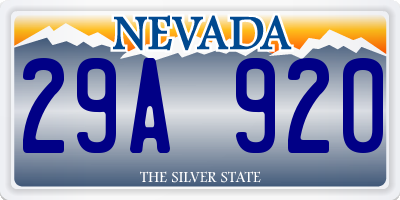 NV license plate 29A920