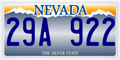 NV license plate 29A922