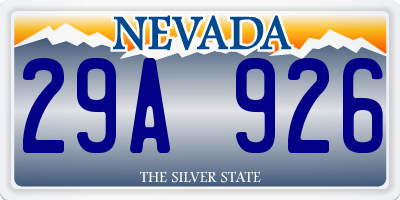 NV license plate 29A926