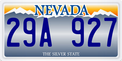 NV license plate 29A927