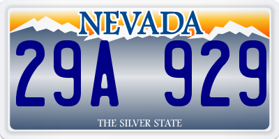 NV license plate 29A929