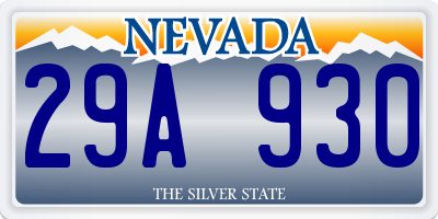 NV license plate 29A930